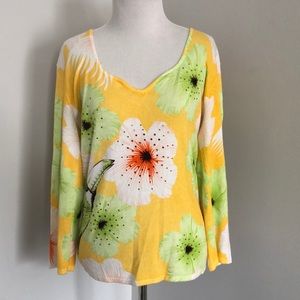 Cyrus Spring Low V-Neck Rhinestones Sweater size M